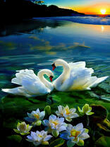 Без бренда «Пара белых лебедей на воде» в Омске 