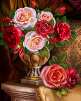 Без бренда «Букет роз в изящной вазе (20шт)» в Омске 