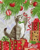 Котенок под новогодней елочкой