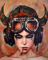 Без бренда «Девушка в шлеме с сигаретой» в Омске в интернет-магазине  Без бренда «Девушка в шлеме с сигаретой» в Омске