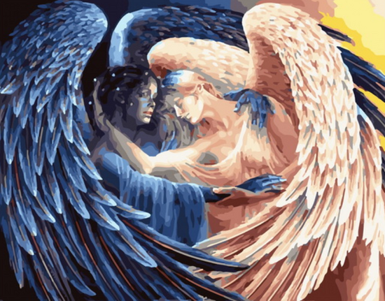 Картина по номерам 40x50 Темный и светлый ангелы