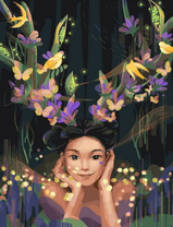 Без бренда «Темноглазая девчонка с цветами и птицами в волосах» в Омске  в интернет-магазине  Без бренда «Темноглазая девчонка с цветами и птицами в волосах» в Омске