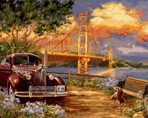 Без бренда «Американский автомобиль на фоне моста через залив» в Омске 