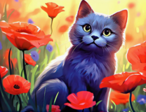 Без бренда «Серый котик и маки» в Омске в интернет-магазине  Без бренда «Серый котик и маки» в Омске