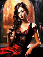 Без бренда «Обворожительная брюнетка с бокалом красного вина» в Омске  в интернет-магазине  Без бренда «Обворожительная брюнетка с бокалом красного вина» в Омске