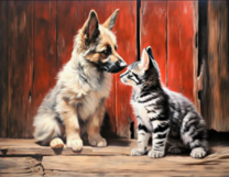 Без бренда «Знакомство котенка и щенка» в Омске в интернет-магазине  Без бренда «Знакомство котенка и щенка» в Омске