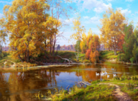 Без бренда «Осенний лес и берег реки» в Омске 